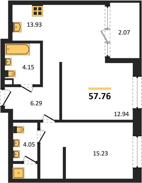 Фото №1: 2-комнатная квартира 57 м² - Краснодар, Карасунский внутригородской округ, Хлопчато-бумажный Комбинат, мкр. жилой квартал Патрики