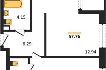 Фото №1: 2-комнатная квартира 57 м² - Краснодар, мкр. жилой квартал Патрики, 