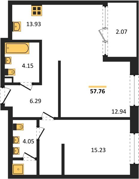 Фото №1: 2-комнатная квартира 57 м² - Краснодар, Карасунский внутригородской округ, Хлопчато-бумажный Комбинат, мкр. жилой квартал Патрики