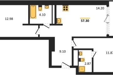 Фото №1: 2-комнатная квартира 57 м² - Краснодар, мкр. жилой квартал Патрики, 