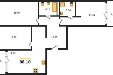 Фото №1: 3-комнатная квартира 88 м² - Краснодар, мкр. жилой квартал Патрики, 