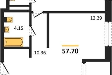 Фото №1: 2-комнатная квартира 57 м² - Краснодар, мкр. жилой квартал Патрики,