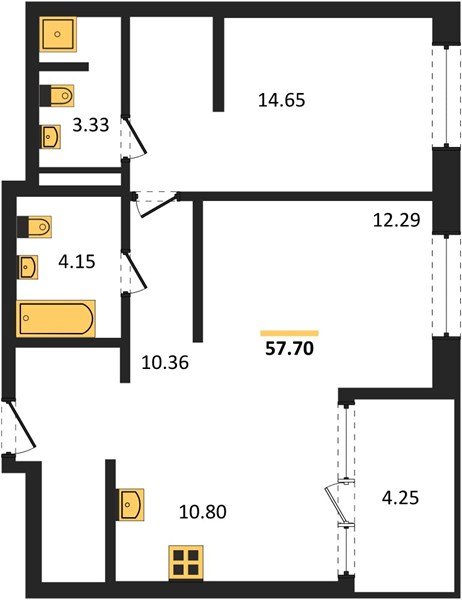 Фото №1: 2-комнатная квартира 57 м² - Краснодар, Карасунский внутригородской округ, Хлопчато-бумажный Комбинат, мкр. жилой квартал Патрики