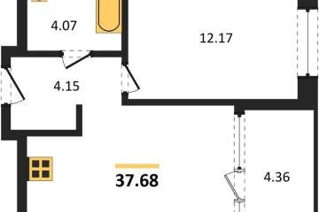 Фото №1: 1-комнатная квартира 37 м² - Краснодар, мкр. жилой квартал Патрики,