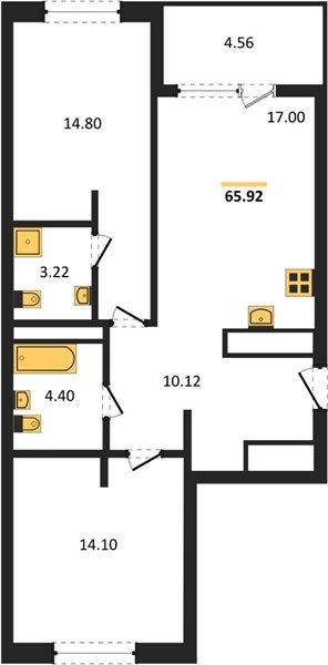 Фото №1: 2-комнатная квартира 65 м² - Краснодар, Карасунский внутригородской округ, Хлопчато-бумажный Комбинат, мкр. жилой квартал Патрики