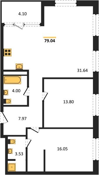 Фото №1: 2-комнатная квартира 79 м² - Краснодар, Карасунский внутригородской округ, Хлопчато-бумажный Комбинат, мкр. жилой квартал Патрики