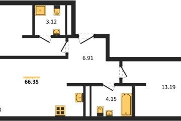 Фото №1: 2-комнатная квартира 66 м² - Краснодар, мкр. жилой квартал Патрики,
