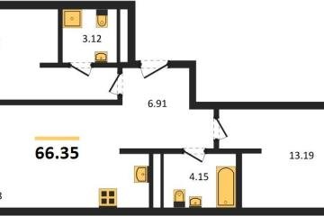 Фото №1: 2-комнатная квартира 66 м² - Краснодар, мкр. жилой квартал Патрики,
