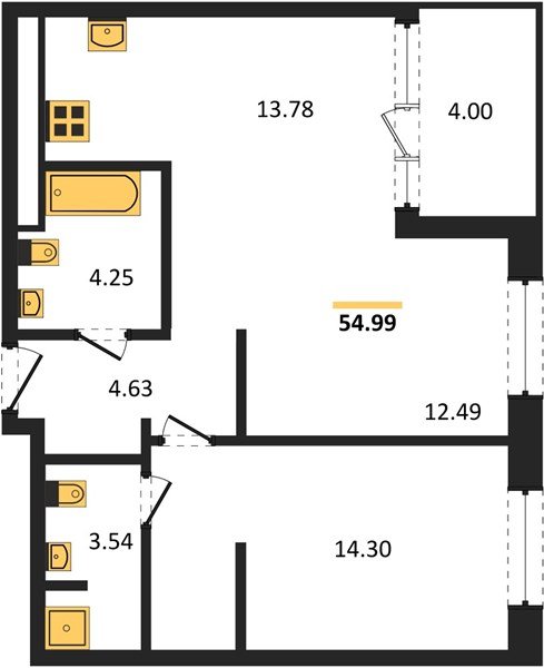 Фото №1: 2-комнатная квартира 54 м² - Краснодар, Карасунский внутригородской округ, Хлопчато-бумажный Комбинат, мкр. жилой квартал Патрики