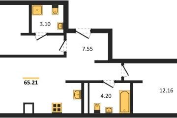 Фото №1: 2-комнатная квартира 65 м² - Краснодар, мкр. жилой квартал Патрики,
