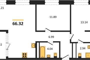 Фото №1: 2-комнатная квартира 66 м² - Краснодар, мкр. жилой квартал Патрики,