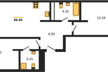 Фото №1: 2-комнатная квартира 66 м² - Краснодар, мкр. жилой квартал Патрики,