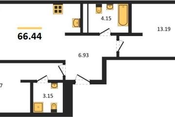 Фото №1: 2-комнатная квартира 66 м² - Краснодар, мкр. жилой квартал Патрики,