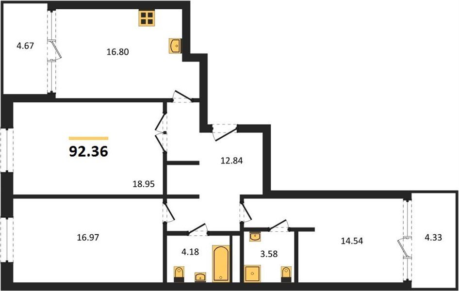 Фото №1: 3-комнатная квартира 92 м² - Краснодар, Карасунский внутригородской округ, Хлопчато-бумажный Комбинат, мкр. жилой квартал Патрики