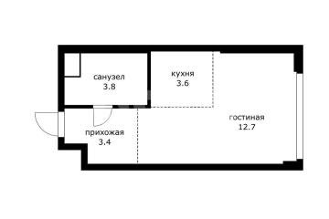 Фото №1: Студия 23 м² - Москва, р. Текстильщики, 