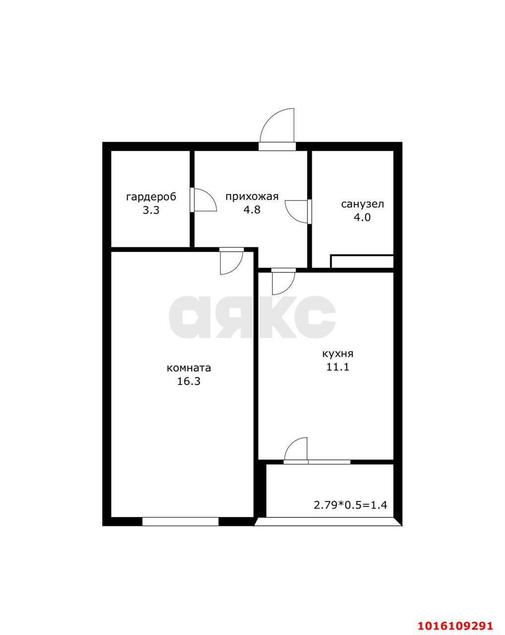 Фото №10: 1-комнатная квартира 40 м² - Берёзовый, Прикубанский внутригородской округ, Прогресс, жилой комплекс Прогресс, мкр. жилой комплекс Нова Вита, ул. имени А.Н. Лодыгина, 6к13