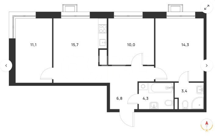 Фото №1: 3-комнатная квартира 65 м² - Москва Новомосковский административный округ