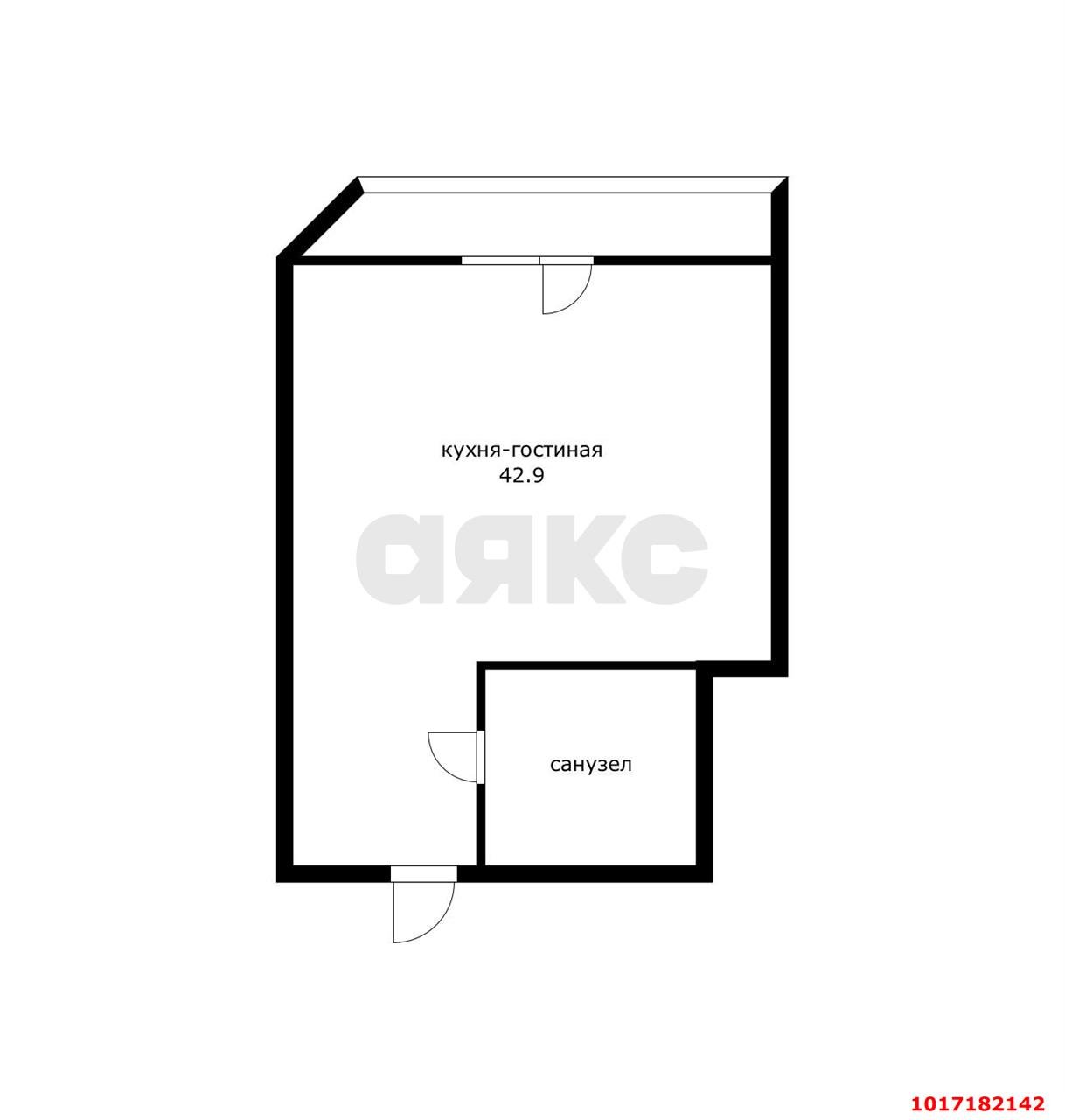 Фото №5: 1-комнатная квартира 44 м² - Краснодар, Прикубанский внутригородской округ, Россинского, мкр. жилой комплекс Дружный-2, б-р Адмиралтейский, 3к2