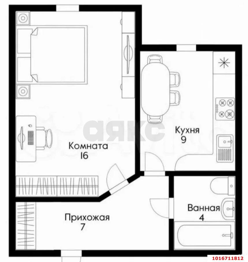 Фото №11: 1-комнатная квартира 36 м² - Краснодар, Прикубанский внутригородской округ, мкр. ЖК Прованс, ул. Генерала Петрова, 11