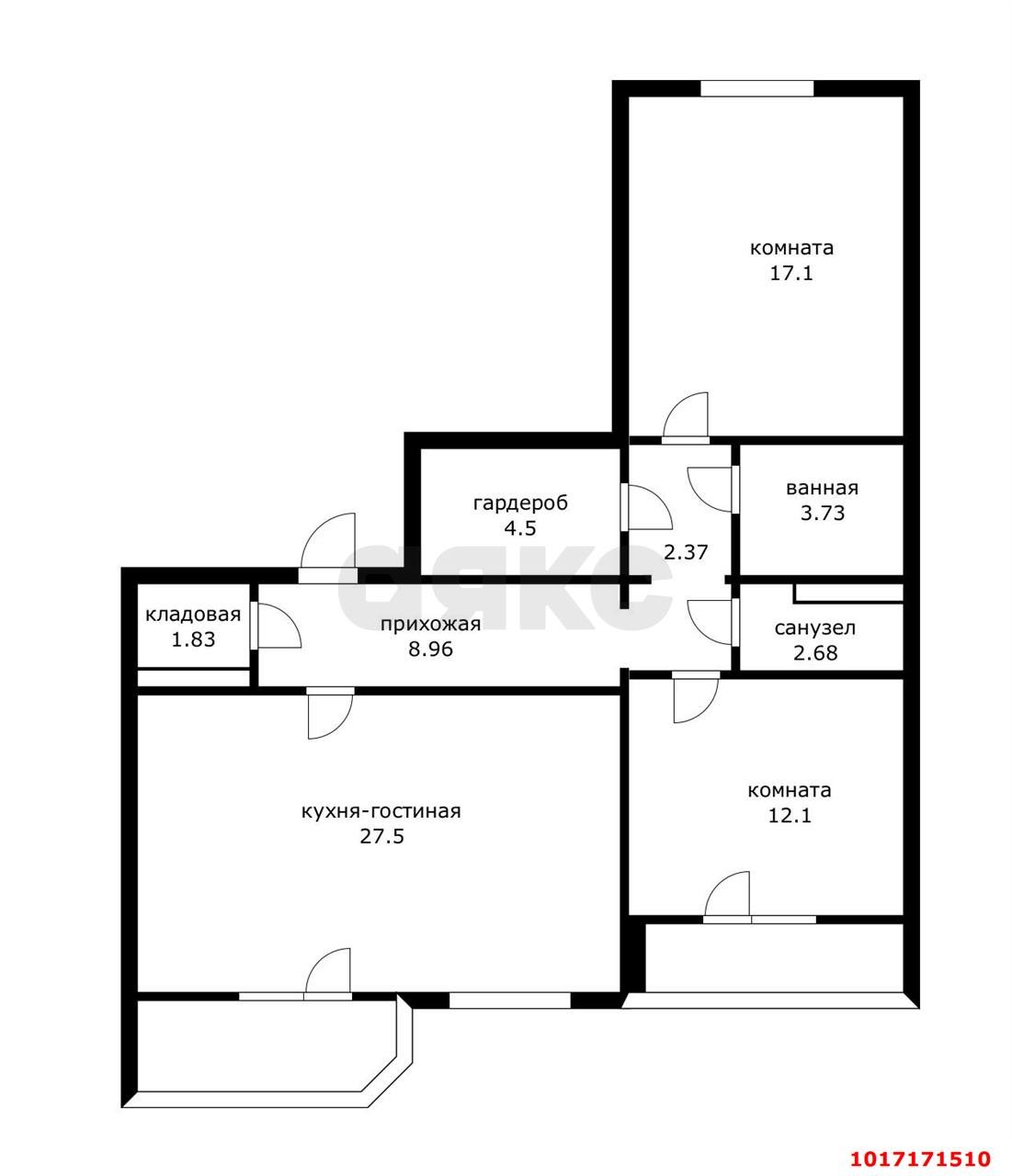 Фото №14: 3-комнатная квартира 80 м² - Краснодар, Прикубанский внутригородской округ, ЖК Кубанский, мкр. Завод Измерительных Приборов, ул. Зиповская, 46