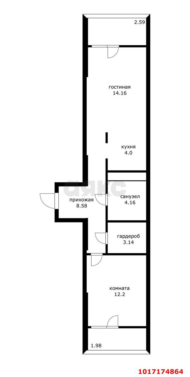 Фото №5: 2-комнатная квартира 50 м² - Сочи, Хостинский, жилой комплекс Кислород, мкр. Бытха, ул. Ясногорская, 16/2к10