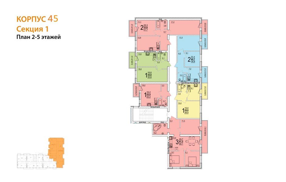 Фото №8: 1-комнатная квартира 34 м² - Новая Адыгея, мкр. ЖК Дарград, ул. Тургеневское шоссе, 33/4к45