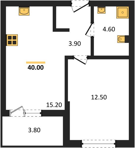 Фото №1: 1-комнатная квартира 40 м² - Краснодар, мкр. Прикубанский внутригородской округ