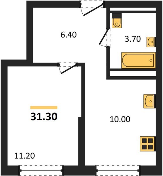 Фото №1: 1-комнатная квартира 31 м² - Краснодар, мкр. Прикубанский внутригородской округ