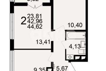 Фото №1: 2-комнатная квартира 44 м² - Тула, п. Горелки, ул. Большая, 6
