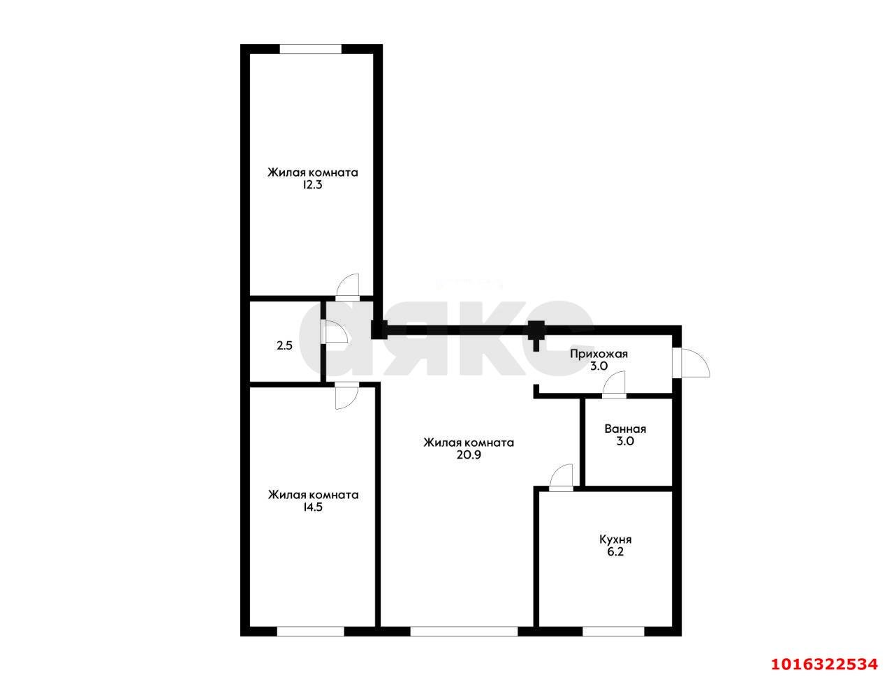 Фото №4: 3-комнатная квартира 58 м² - Краснодар, Карасунский внутригородской округ, мкр. Черёмушки, ул. 2-я Пятилетка, 8/1