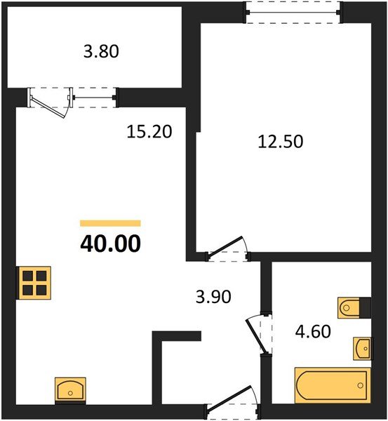 Фото №1: 1-комнатная квартира 40 м² - Краснодар, мкр. Прикубанский внутригородской округ