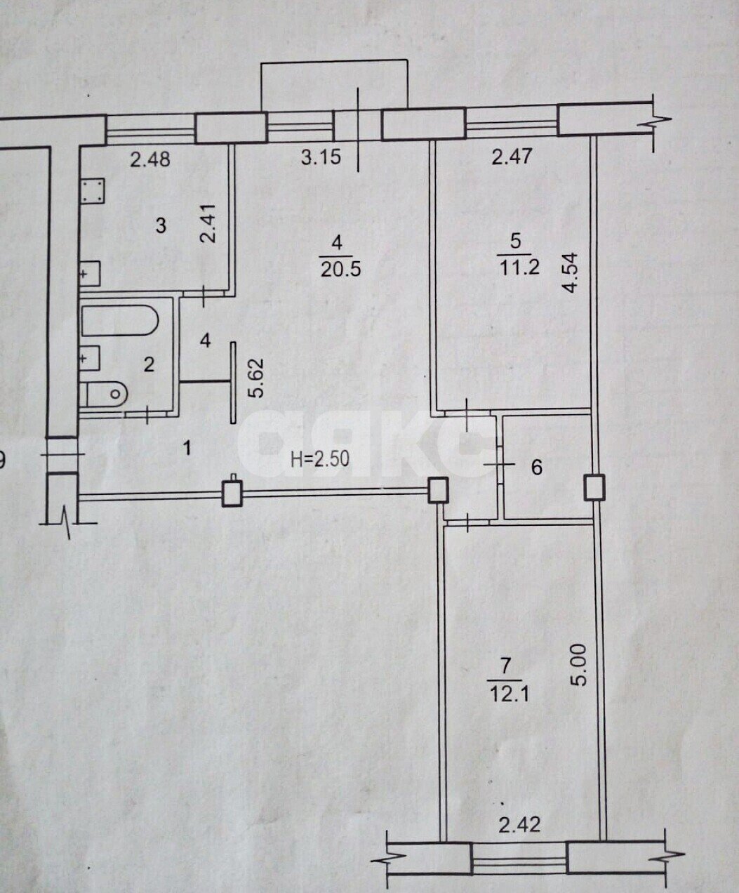 Фото №10: 3-комнатная квартира <span class="whitespace-nowrap">58 м²</span>, <span class="whitespace-nowrap">3/5 эт.</span> - Волгоград, р. Тракторозаводский, ул. Жолудева, 13