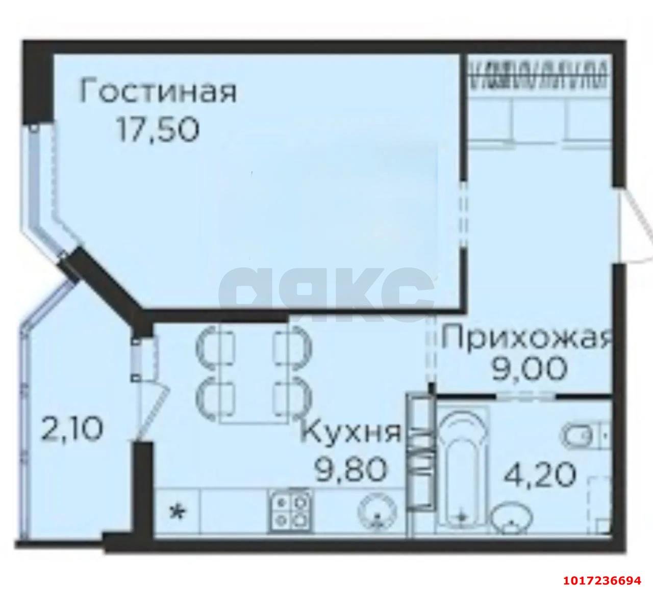 Фото №18: 1-комнатная квартира 42 м² - Краснодар, Карасунский внутригородской округ, мкр. ЖК Сказка Град, ул. имени В.Н. Мачуги, 166А