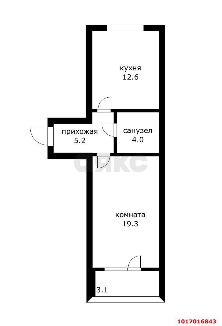 Фото №13: 1-комнатная квартира <span class="whitespace-nowrap">44 м²</span>, <span class="whitespace-nowrap">5/7 эт.</span> - Краснодар, Прикубанский внутригородской округ, мкр. Новый, ул. Апрельская, 5