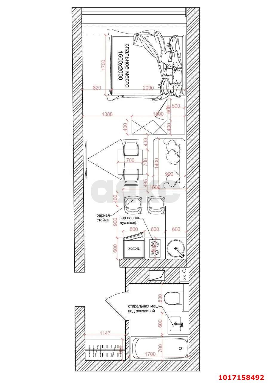 Фото №18: Студия 31 м² - Краснодар, Прикубанский внутригородской округ, мкр. Догма Парк, ул. Марины Цветаевой, 1