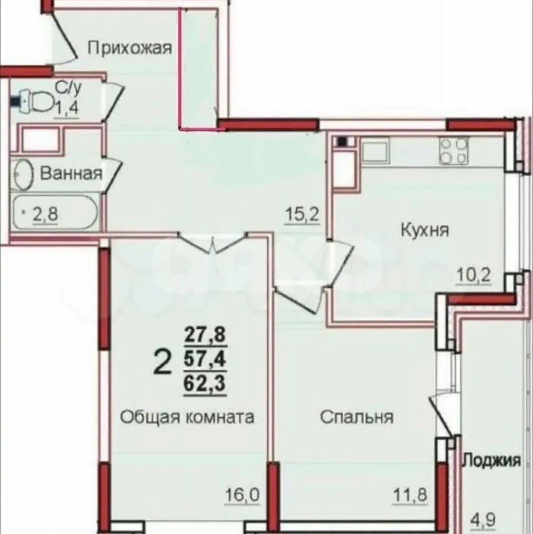 Фото №24: 2-комнатная квартира 62 м² - Осиновая Гора, Центральный территориальный округ, мкр. Левобережный, ул. Аркадия Шипунова, 12