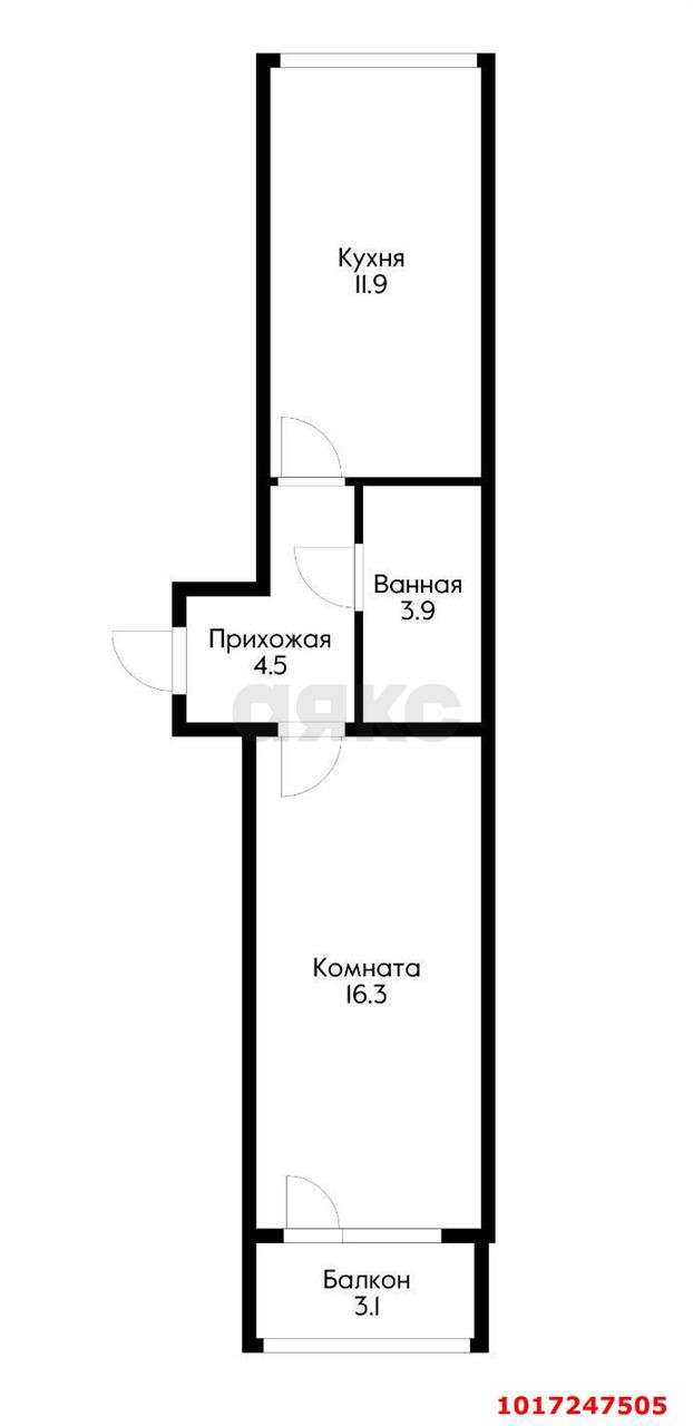 Фото №12: 1-комнатная квартира 40 м² - Краснодар, мкр. Прикубанский внутригородской округ, ул. Калужская, 21