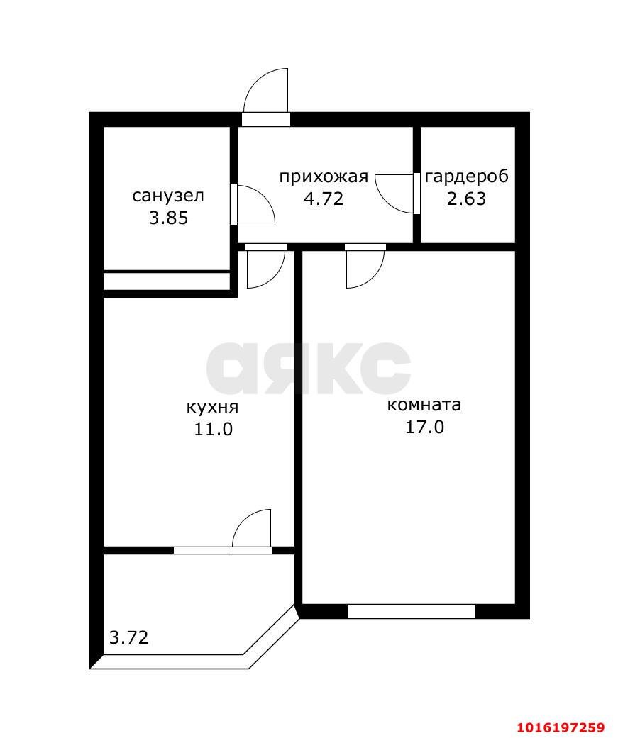 Фото №12: 1-комнатная квартира 42 м² - Краснодар, Карасунский внутригородской округ, мкр. жилой комплекс Каскад, ул. имени Дмитрия Благоева, 31к2