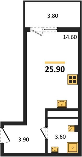 Фото №1: Студия 25 м² - Краснодар, мкр. Прикубанский внутригородской округ
