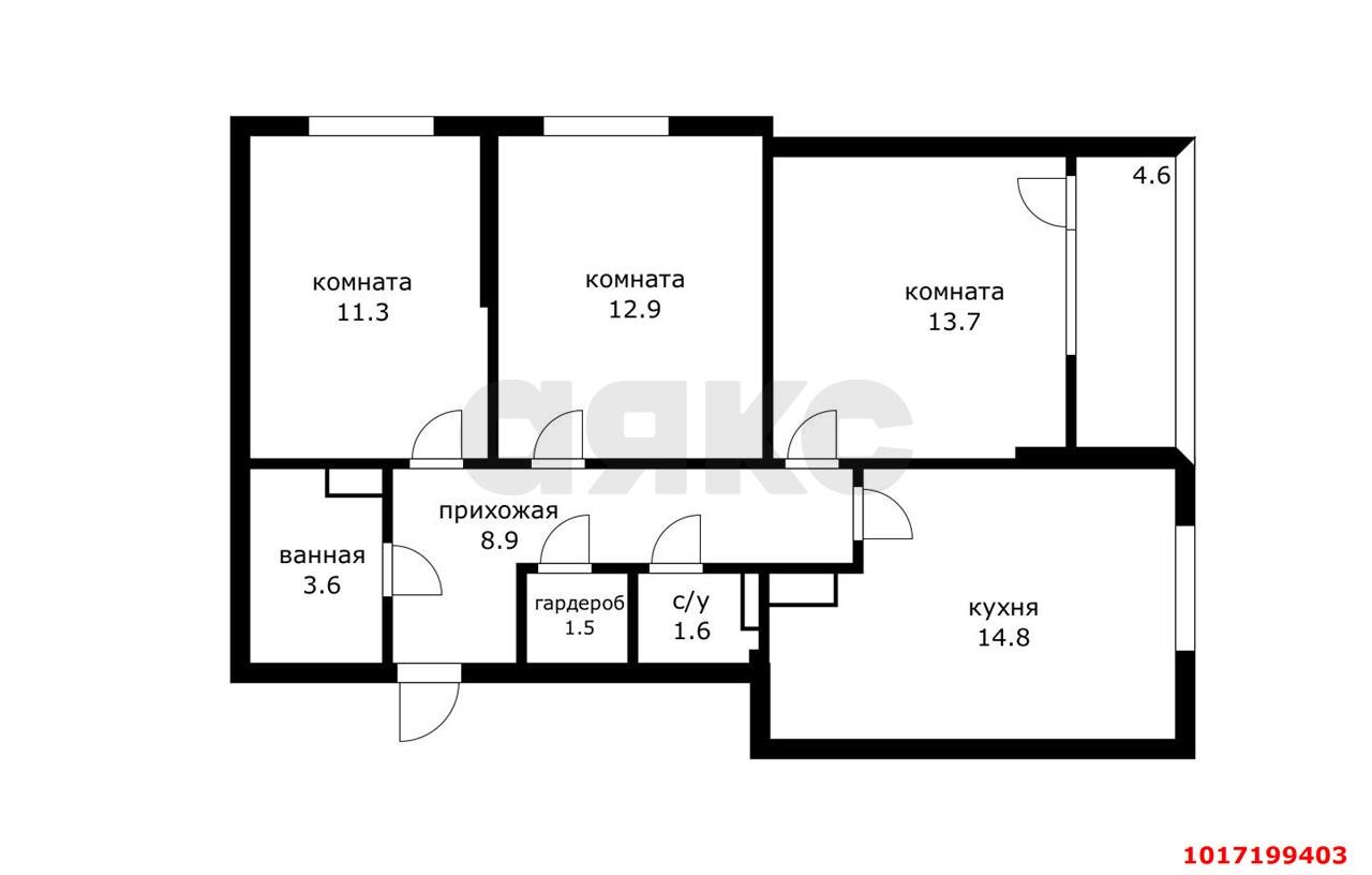 Фото №3: 3-комнатная квартира 73 м² - Краснодар, Прикубанский внутригородской округ, мкр. жилой комплекс Самолёт-6, ул. Ивана Беличенко, 92к2