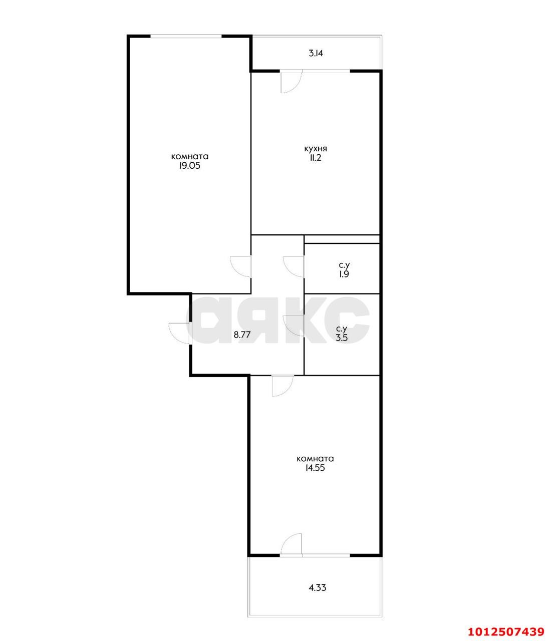 Фото №18: 2-комнатная квартира 68 м² - Краснодар, Прикубанский внутригородской округ, Россинского, мкр. жилой комплекс Видный, ул. Командорская, 3к1
