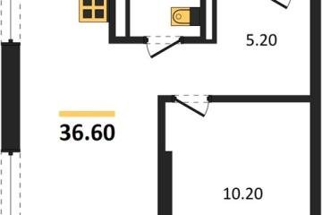 Фото №1: 1-комнатная квартира 36 м² - Краснодар, мкр. Прикубанский внутригородской округ,