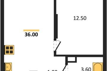 Фото №1: 1-комнатная квартира 36 м² - Краснодар, мкр. Прикубанский внутригородской округ,
