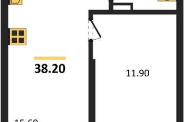 Фото №1: 1-комнатная квартира 38 м² - Краснодар, мкр. Прикубанский внутригородской округ,