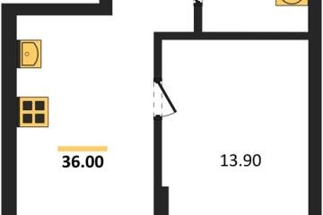 Фото №1: 1-комнатная квартира 36 м² - Краснодар, мкр. Прикубанский внутригородской округ, 