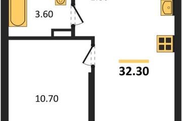 Фото №1: 1-комнатная квартира 32 м² - Краснодар, мкр. Прикубанский внутригородской округ,