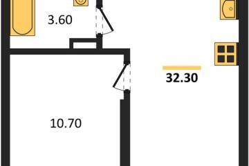 Фото №1: 1-комнатная квартира 32 м² - Краснодар, мкр. Прикубанский внутригородской округ,