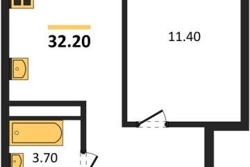 Фото №1: 1-комнатная квартира 32 м² - Краснодар, мкр. Прикубанский внутригородской округ, 