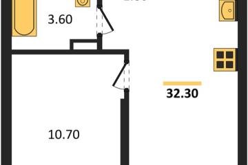 Фото №1: 1-комнатная квартира 32 м² - Краснодар, мкр. Прикубанский внутригородской округ, 