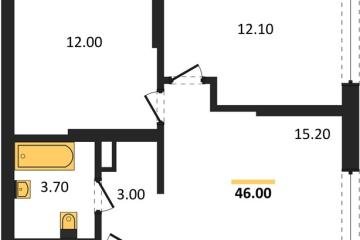 Фото №1: 2-комнатная квартира 46 м² - Краснодар, мкр. Прикубанский внутригородской округ, 